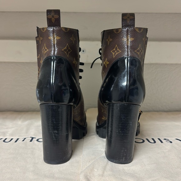 Louis Vuitton Black and Brown Heeled Boots - Picture 3 of 6